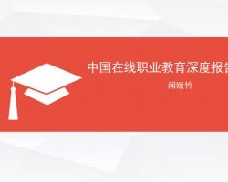 2017年中國在線職業教育研究報告（聞婉珠）