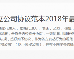 投資設立公司協議范本